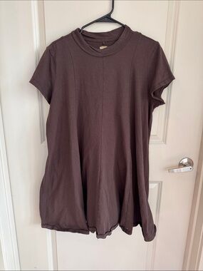 Free People flared mini dress in Chocolate Brown